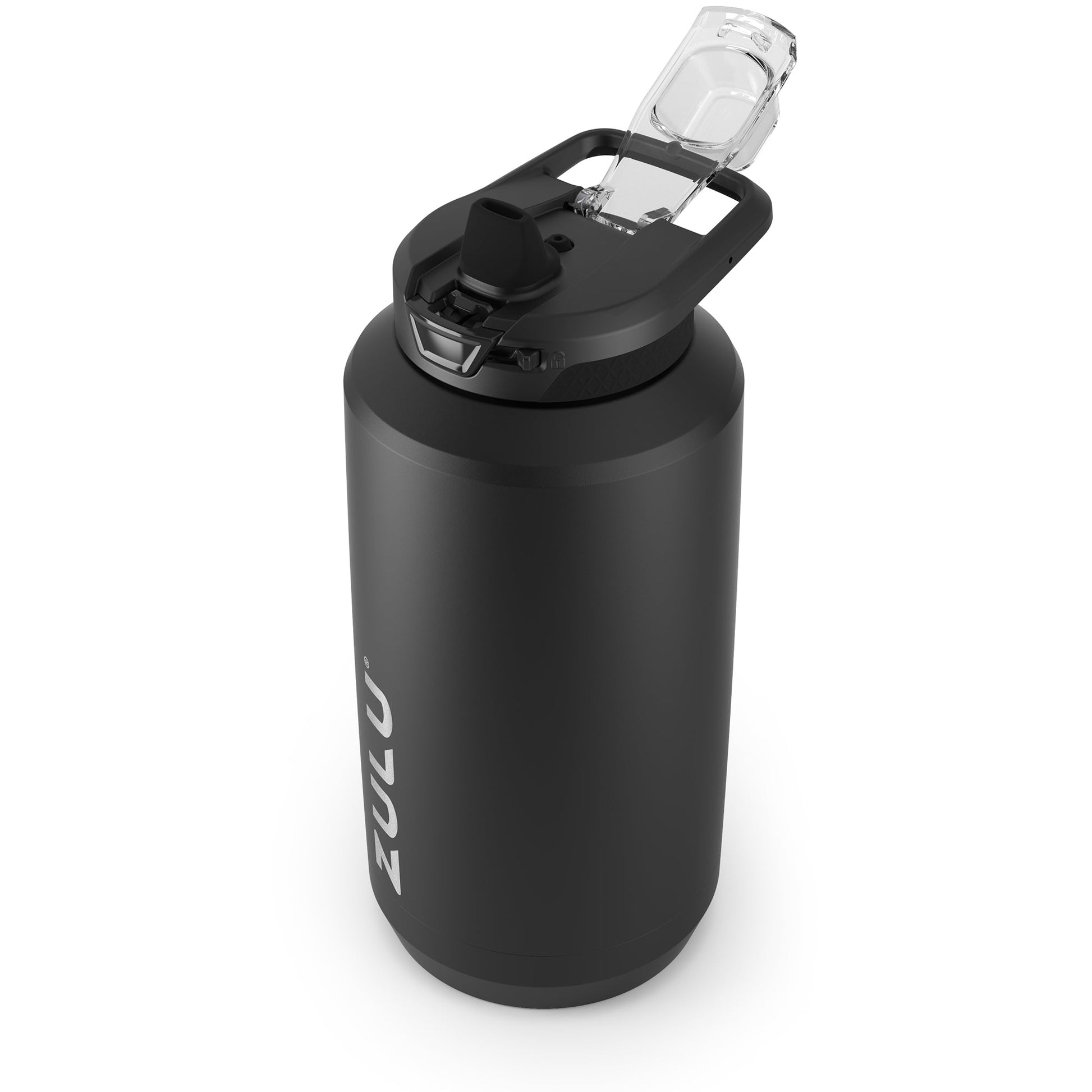 goals-stainless-steel-half-gallon-water-bottle-with-straw-j0 ZuluGoals64ozSSJug_Straw_AngleLidOpen_Keytography_Black.jpg